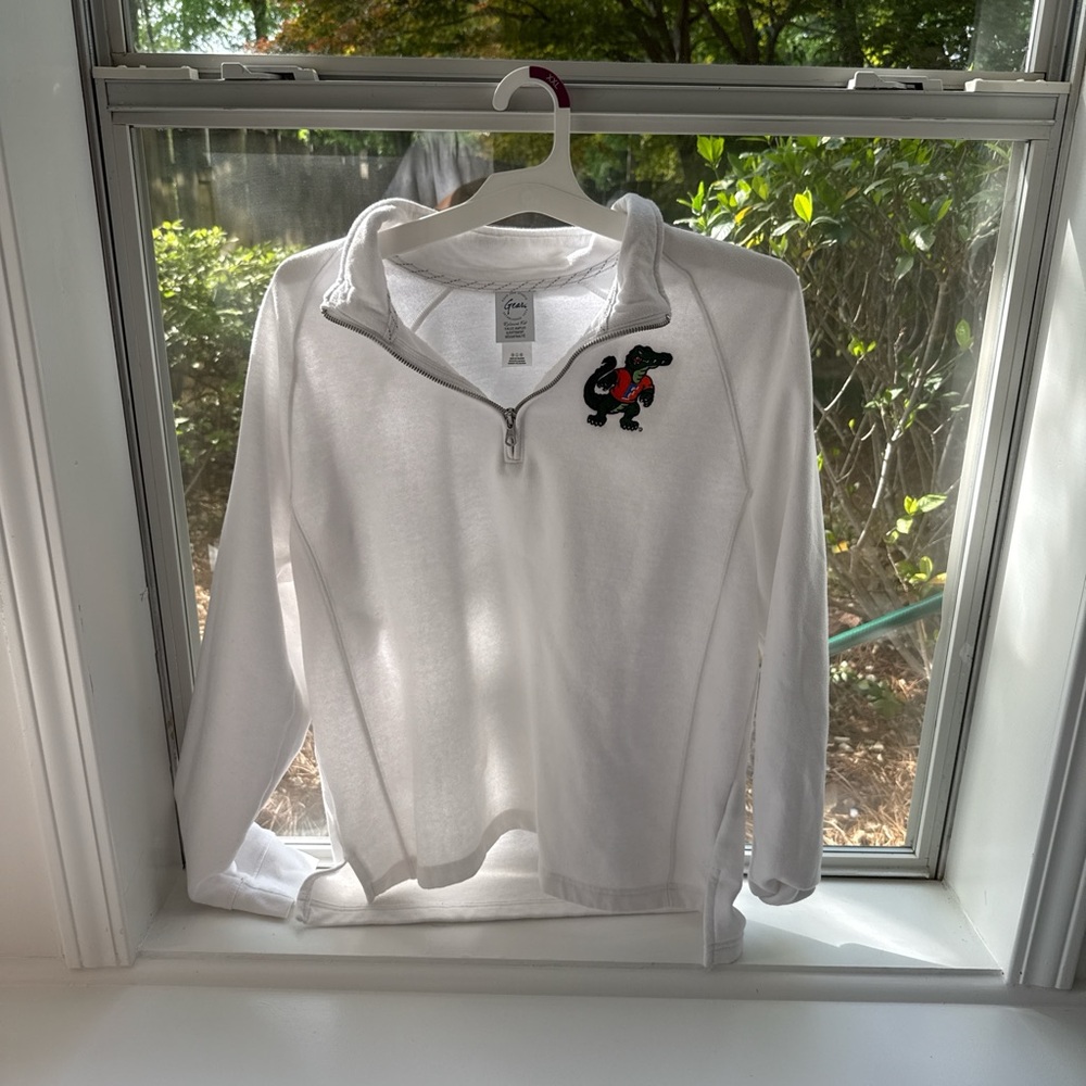 White UF Gators Quarter-Zip Pullover